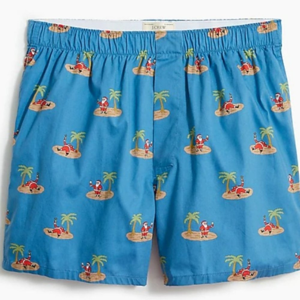 J Crew Woven Boxers - Vintage Blue Electric M (AS576)